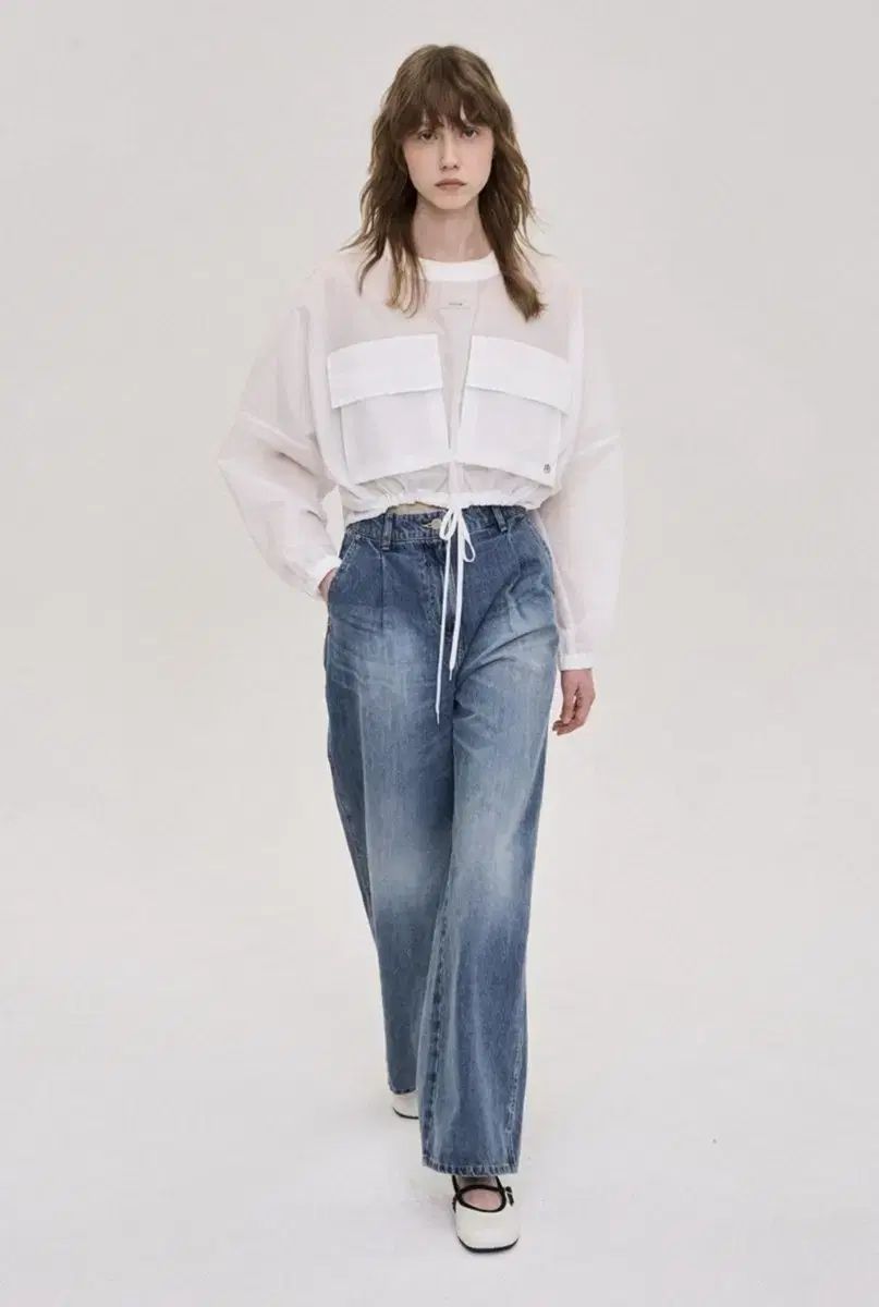 ハンサム システム ポケット アイボリー ブラウス