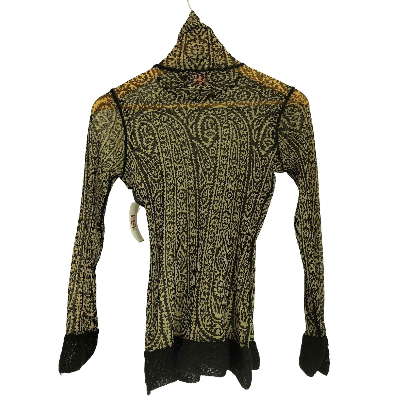 ジャンポールゴルチエクラシック Jean Paul 90 S ペイズリー ハイネック パワーネット レディース import M