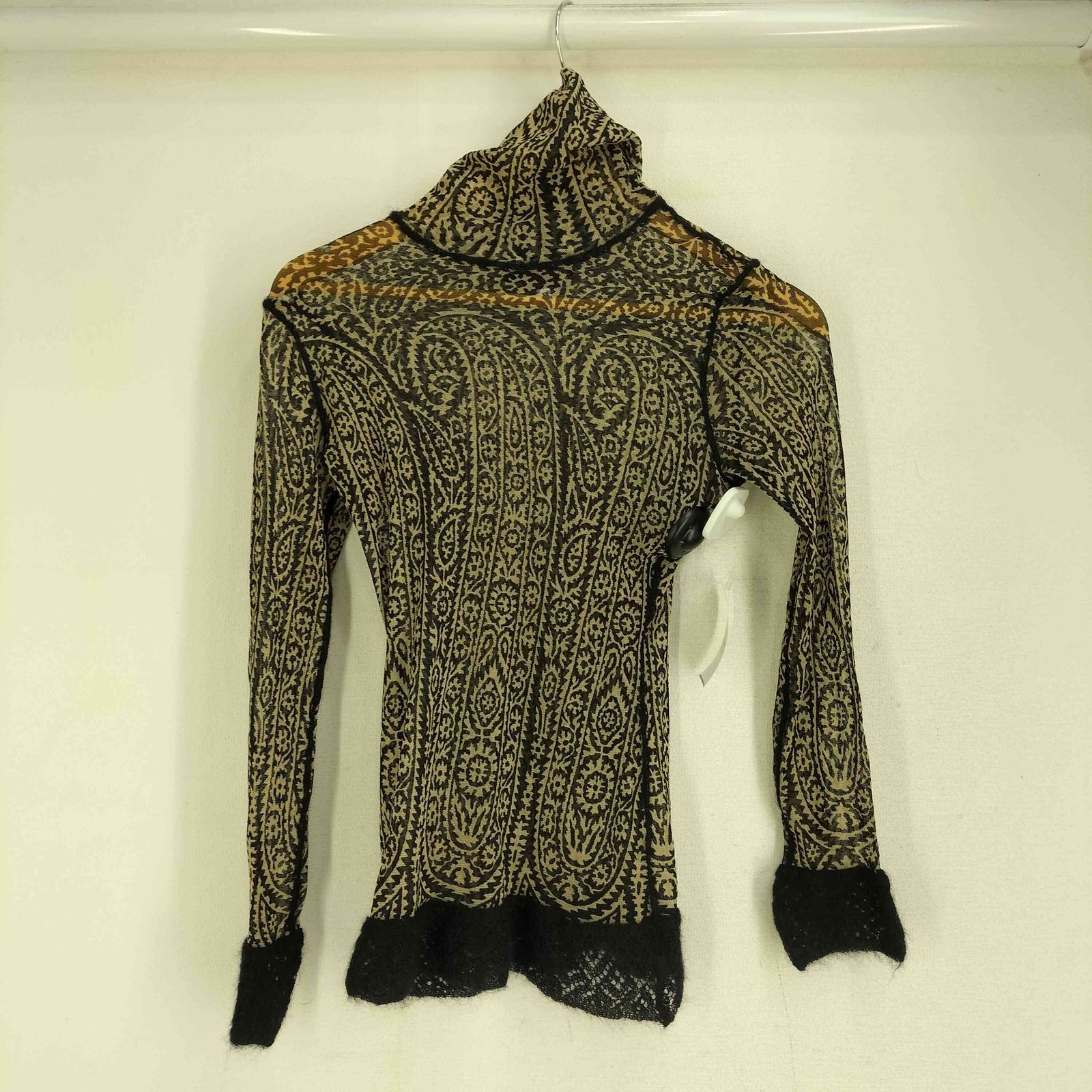ジャンポールゴルチエクラシック Jean Paul GAULTIER CLASSIQUE 90S ペイズリー ハイネック パワーネット レディース import M