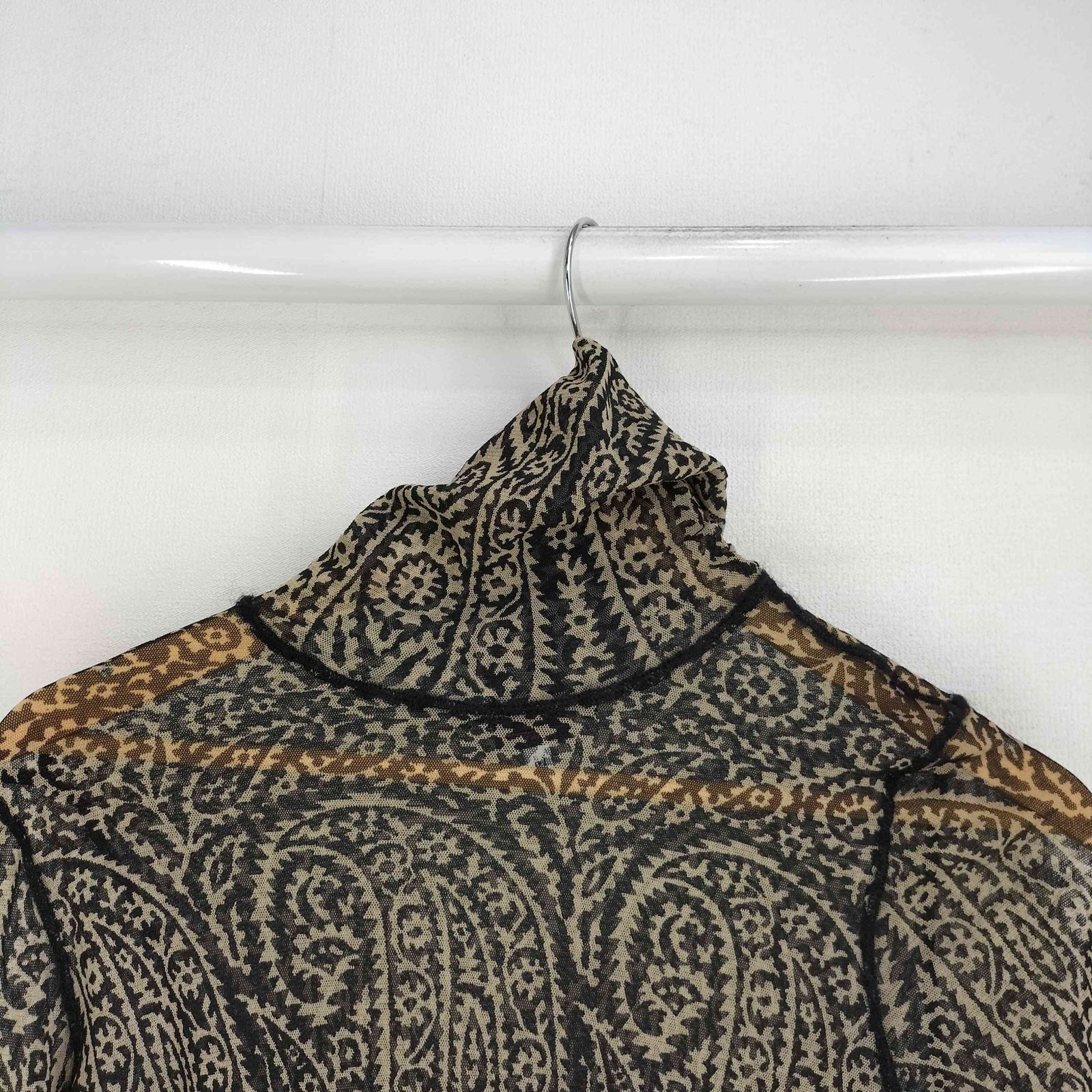  ジャンポールゴルチエクラシック Jean Paul 90 S ペイズリー ハイネック パワーネット レディース import M その他 トップス