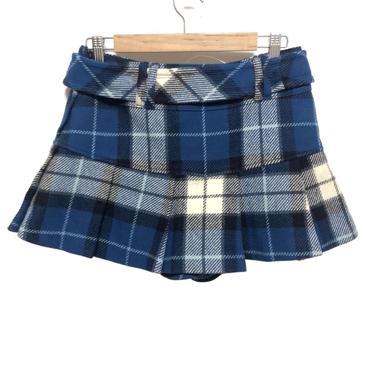 Burberry Blue Label バーバリーブルーレーベル ショートパンツ サイズ38 M レディース - ブルー×アイボリー×黒 チェック柄