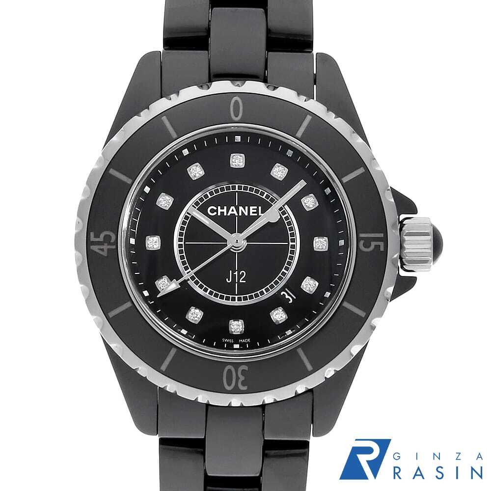 シャネル J12 黒セラミック 12Pダイヤ H1625 レディース