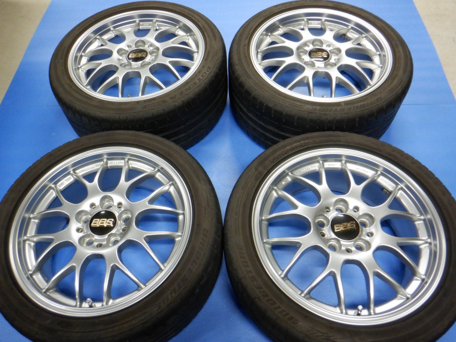 鍛造 S 2000用 BBS RG R １７インチ 744 745 ４本 タイヤホイールセット タイヤ の１点もの ダイヤモンドシルバー