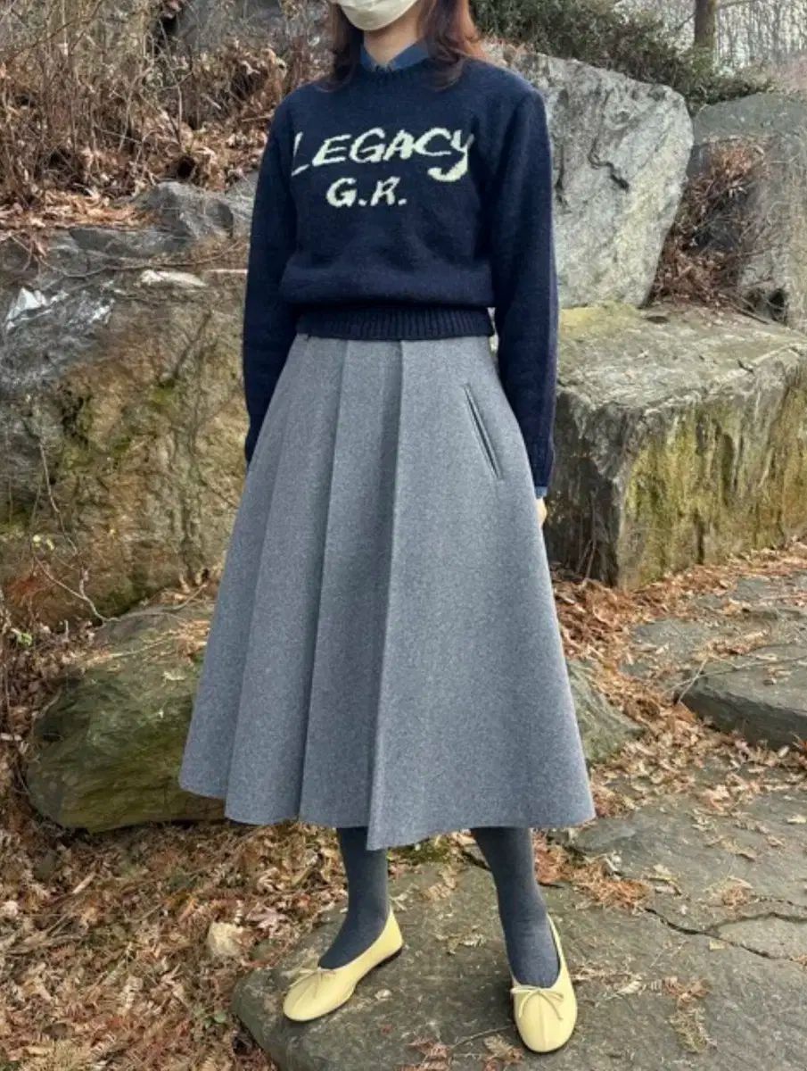 ゲストルック 保育園服 通勤ルック ノーリグレット Happ フ スカート Gray