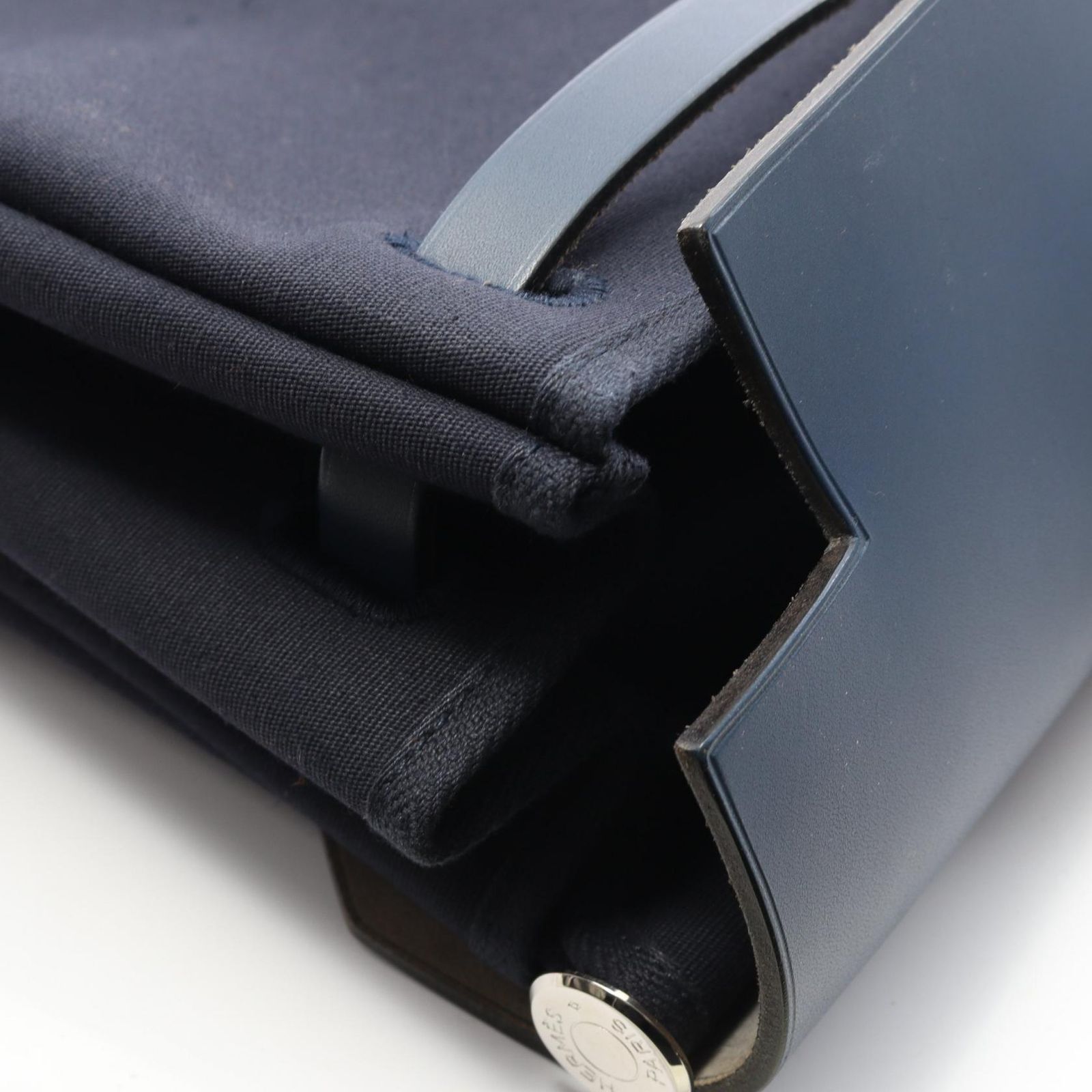 エルメス HERMES ハンドバッグ エールバッグMM ネイビー キャンバス