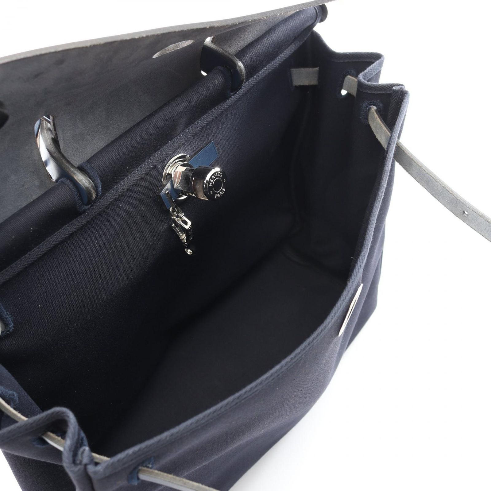 エルメス HERMES ハンドバッグ エールバッグMM ネイビー キャンバス