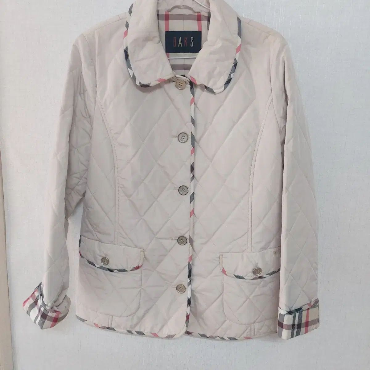 ダックス アイボリー キルティング チェック ジャケット 95