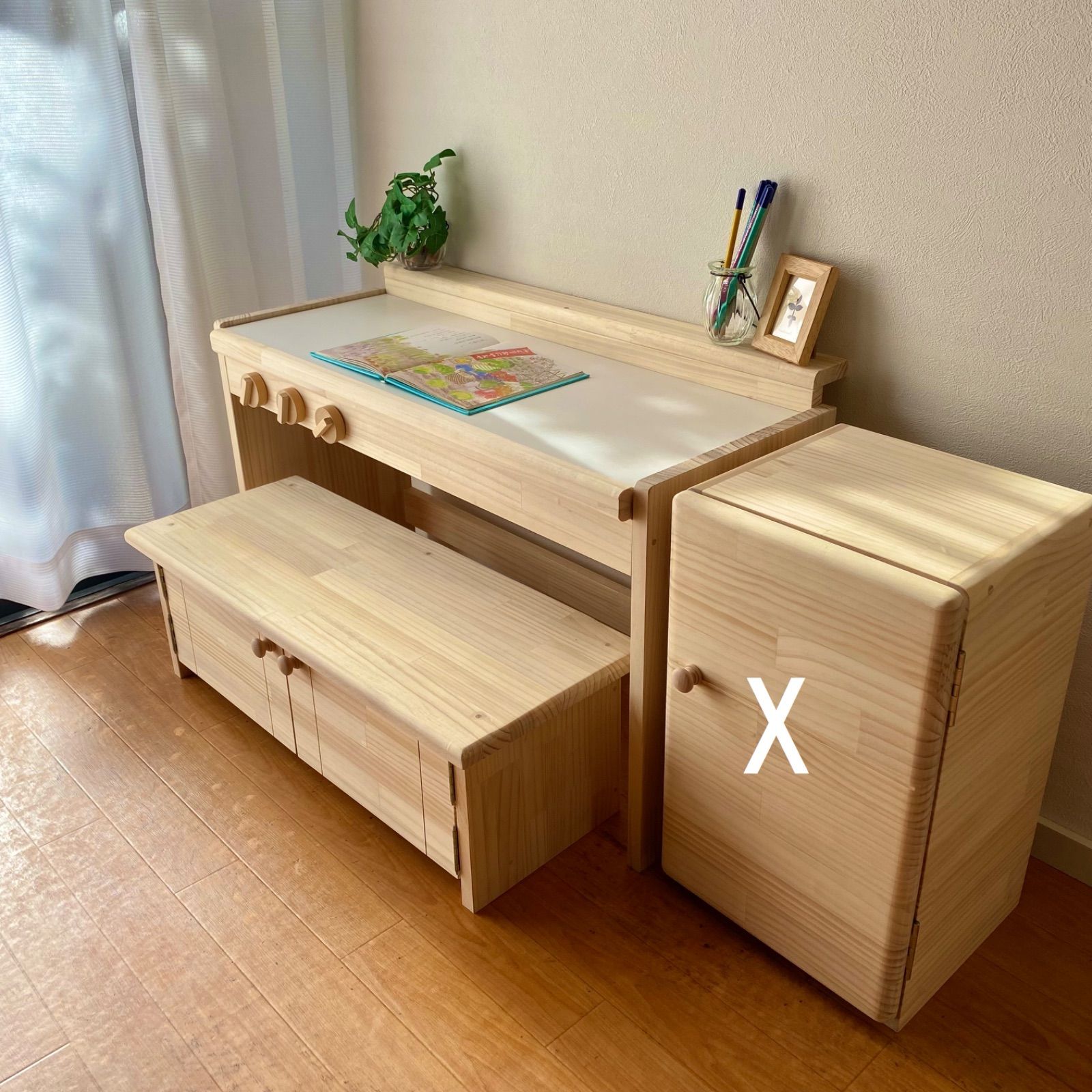 予約分 キッズデスク おままごとキッチン ワイドtype 16～20日発送予定 pap mam NA 80 木製 積み木 感覚遊び