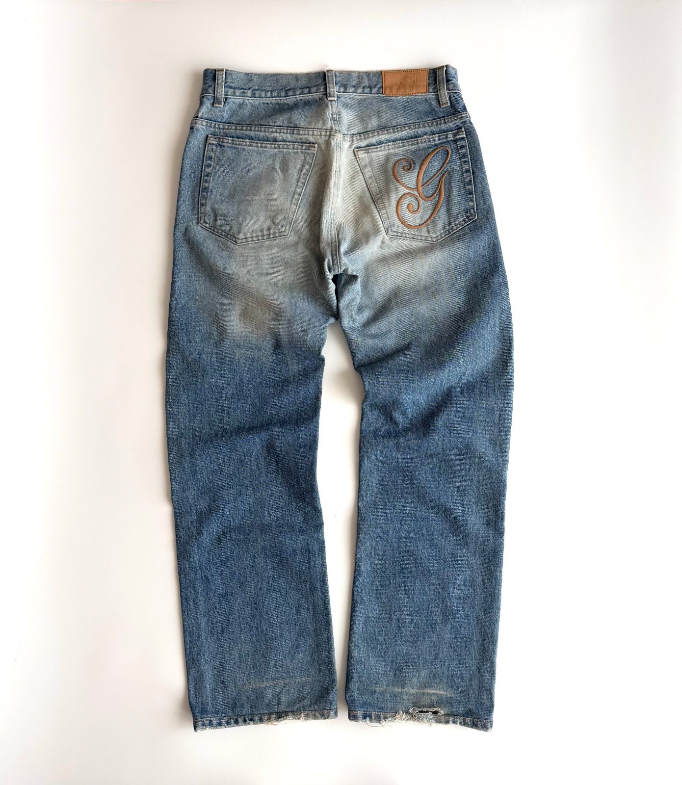 FW2001 GUCCI BY TOM FORD MEN DAMAGE JEANS 44 グッチ トムフォード期