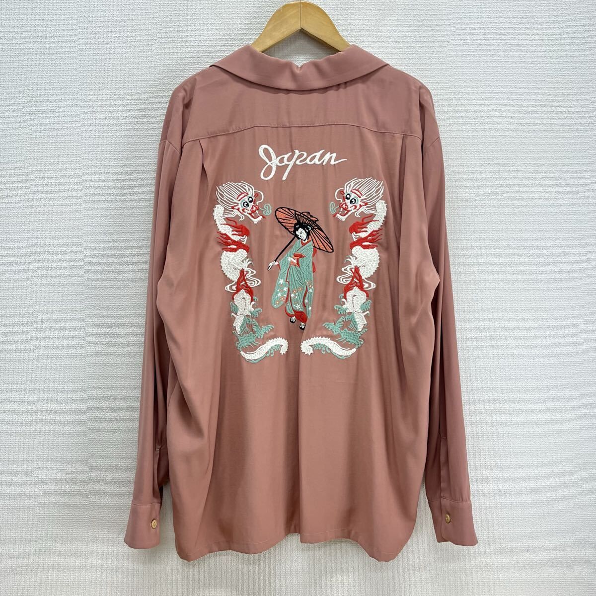 HOUSTON ヒューストン 41153 スーベニア長袖シャツ MAIKO ポリレーヨン混 刺繍 XL 10129770