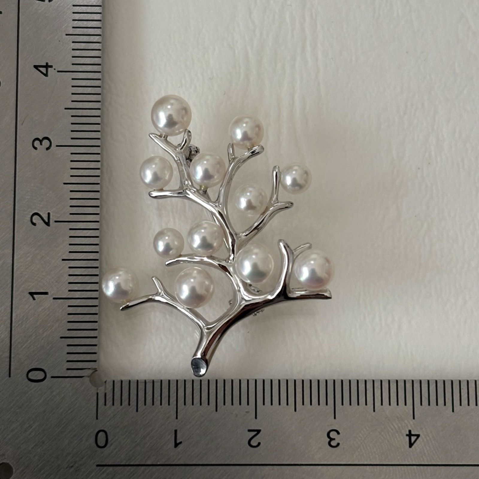 050【ミキモト】シルバー 幸福の木 ブローチ パール - メルカリ