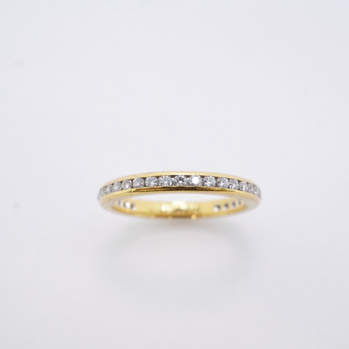 5 jmb 0732 ティファニー リング チャネルセッティング フルエタニティ K 18 YG イエローゴールド ダイヤモンド 9号 レディース