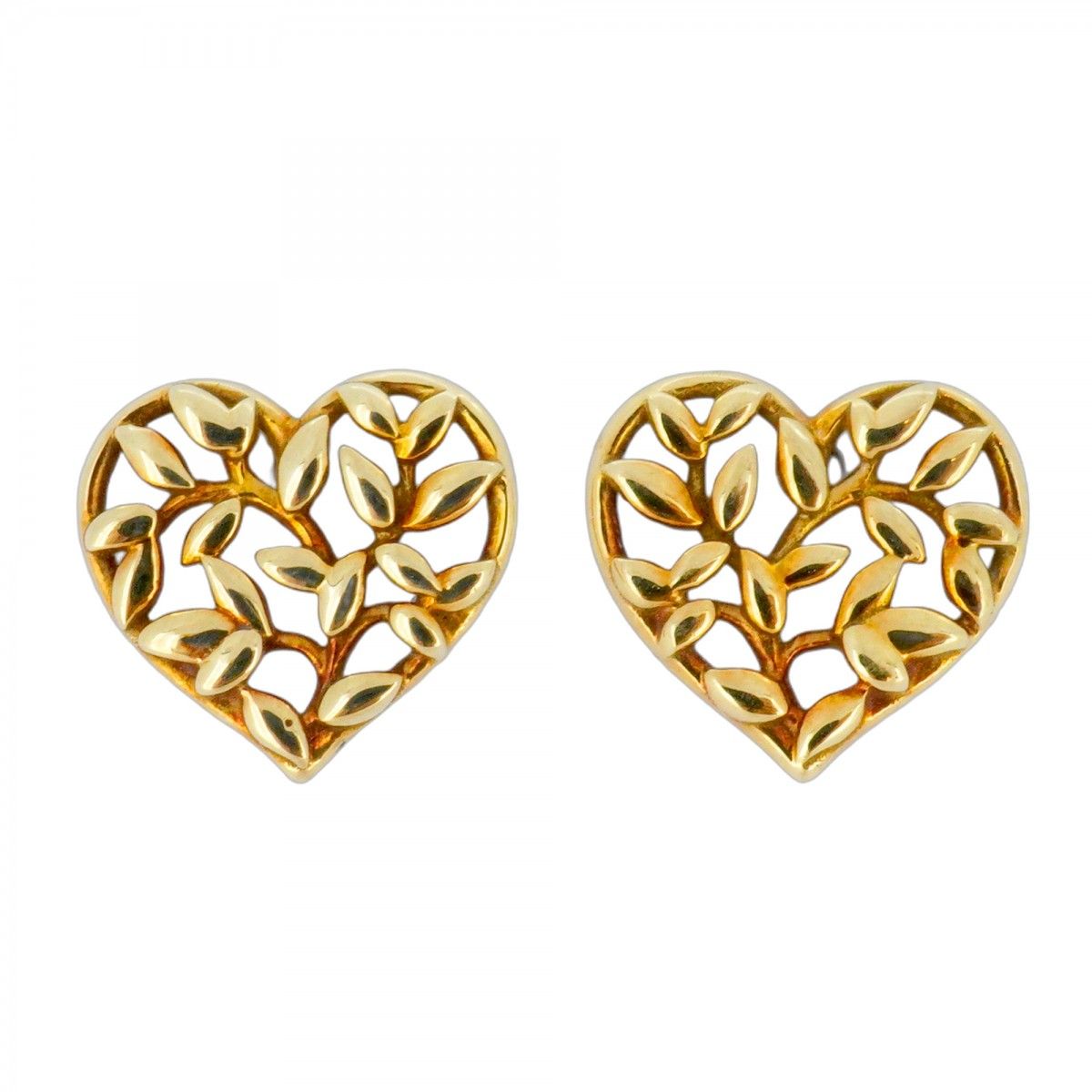 ティファニー　オリーブリーフハートピアス　YG ティファニー オリーブリーフ ハート ピアス ティファニー オリーブ