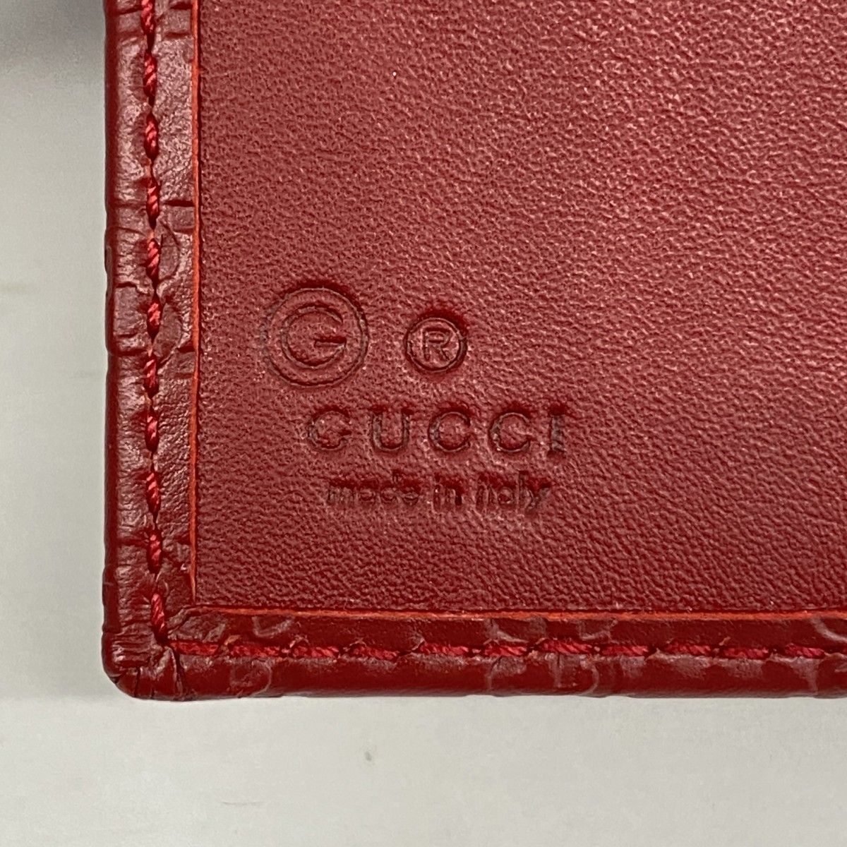  5 ob 0462 グッチ 財布 グッチシマ 464916 レザー レッド ゴールド金具 レディース その他 小物