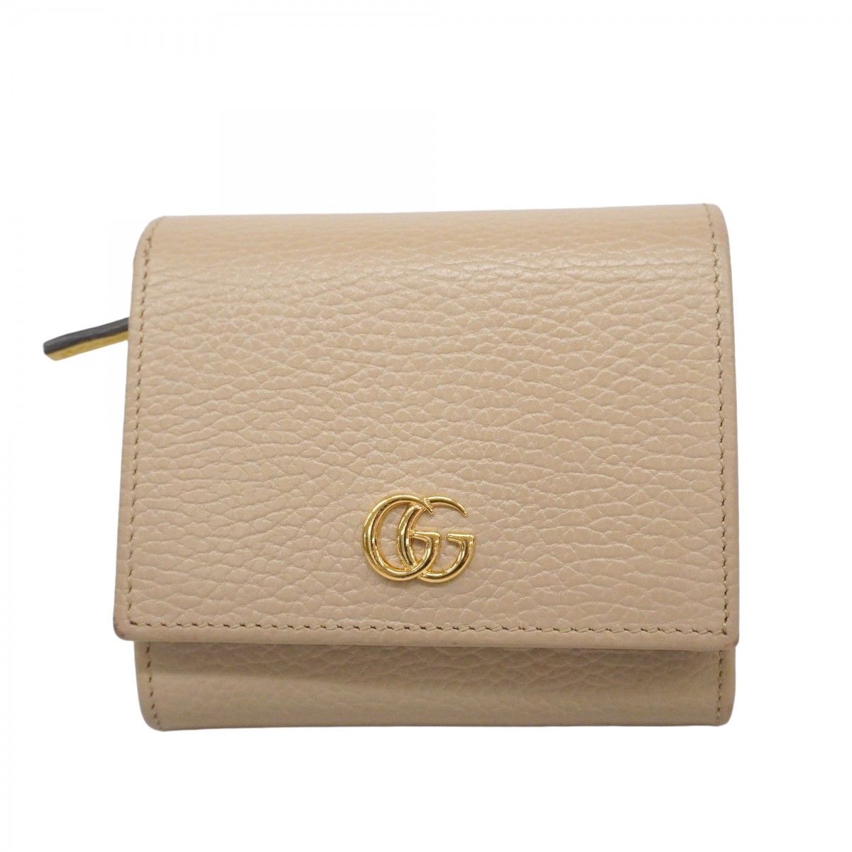 5ob0484 グッチ 財布 GGマーモント 598587 レザー ベージュ イエロー ゴールド金具 レディース