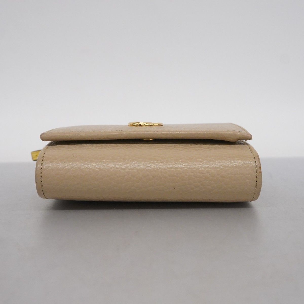 5 ob 0484 グッチ 財布 GGマーモント 598587 レザー ベージュ イエロー ゴールド金具 レディース