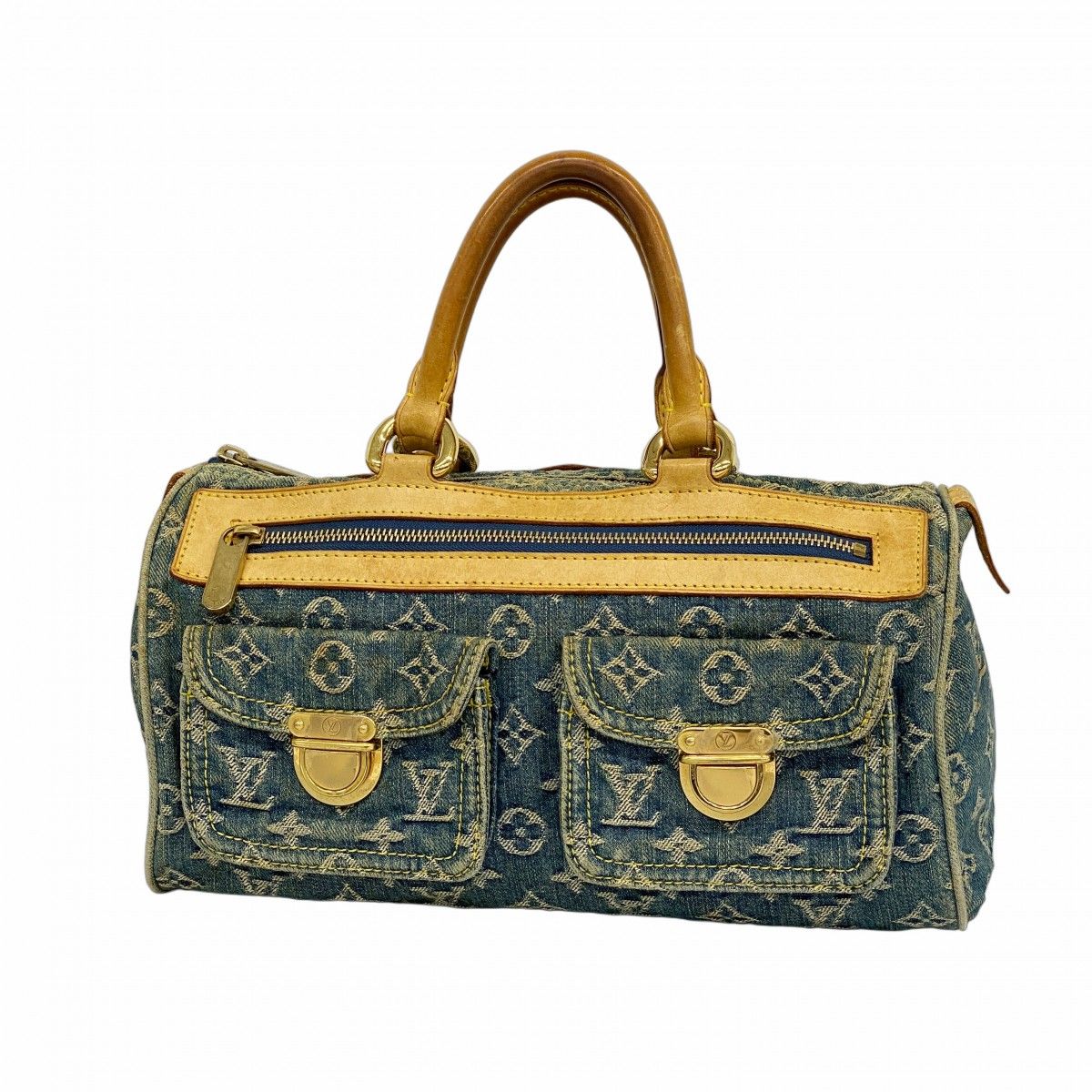 5ob0489 ルイヴィトン ハンドバッグ モノグラム デニム ネオスピーディ M95019 ブルー レディース