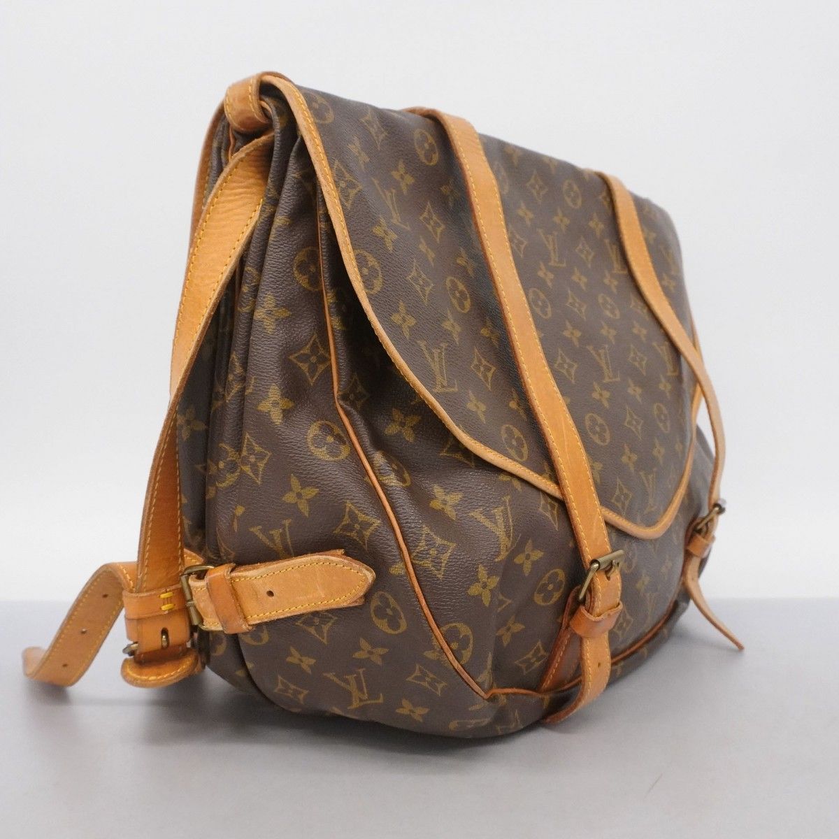 5ob0556 ルイヴィトン ショルダーバッグ モノグラム ソミュール43 M42252 ブラウン レディース