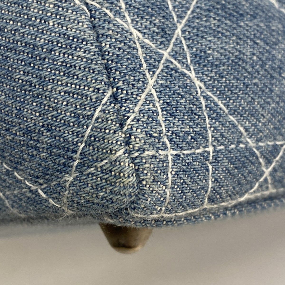 新生活応援!大特価? 5ob0567 クリスチャンディオール ハンドバッグ カナージュ レディディオール デニム ブルー シルバー金具 2wayバッグ レディース