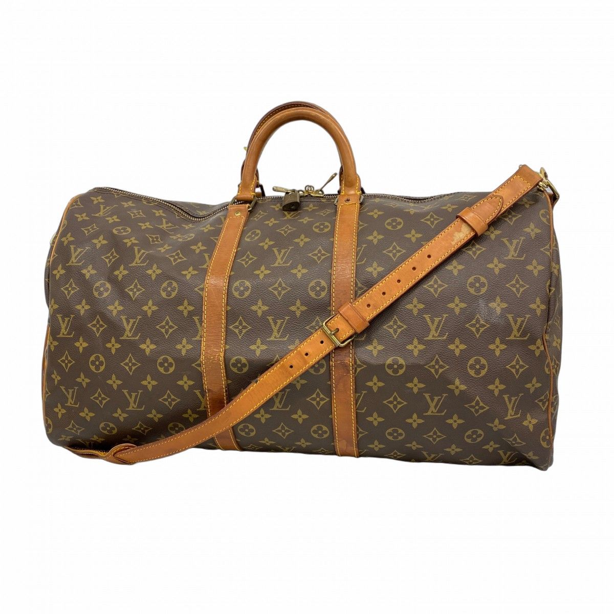 5ob0755 ルイヴィトン ボストンバッグ モノグラム キーポルバンドリエール55 M41414 ブラウン メンズ レディース ユニセックス