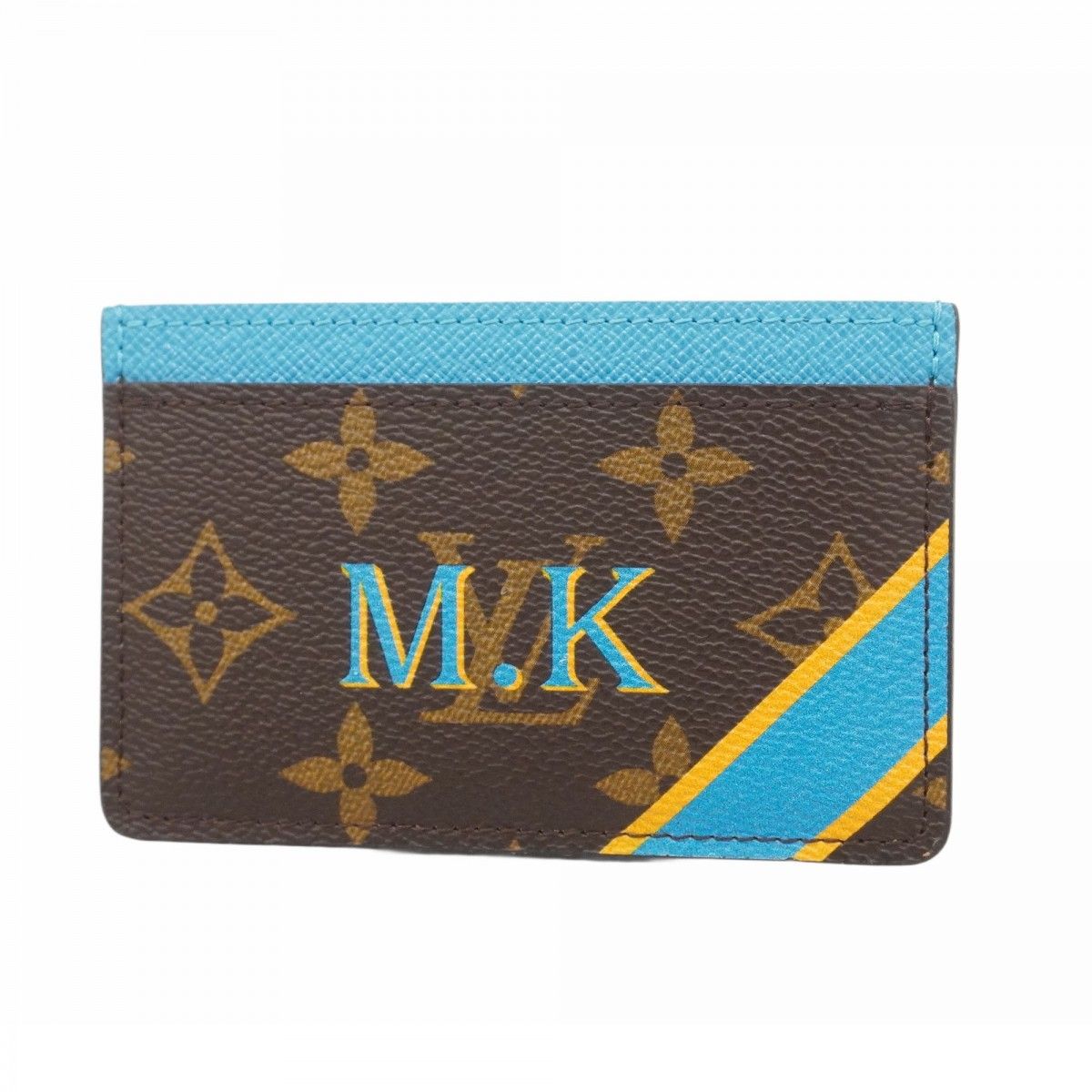 5ob0614 ルイヴィトン カードケース モノグラム ポルトカルトサーンプル ブラウン ブルー レディース