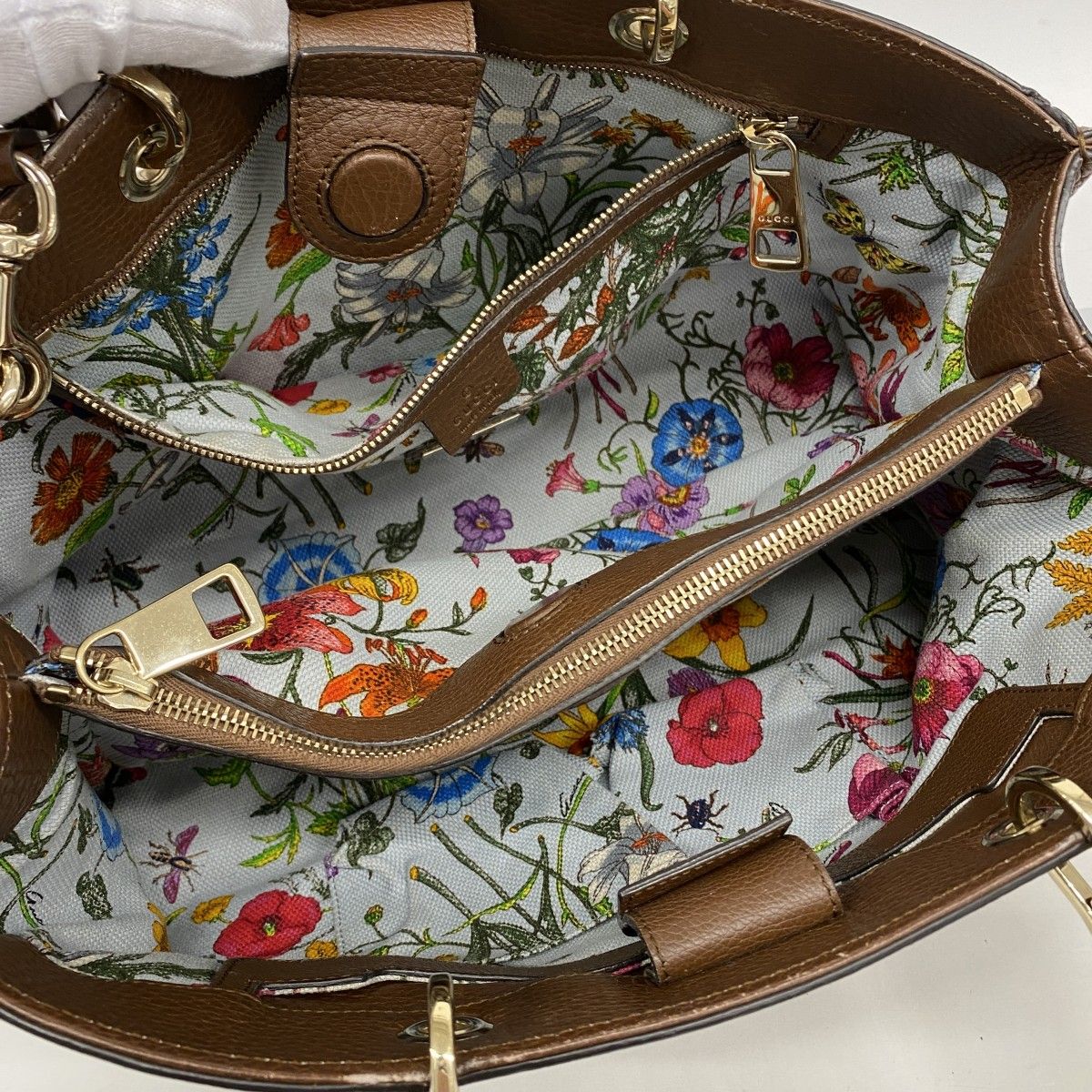 全国配信早速送料無料 ！ 5ob0684 グッチ ハンドバッグ バンブー 323660 レザー ブラウン シャンパンゴールド金具 2wayバッグ レディース