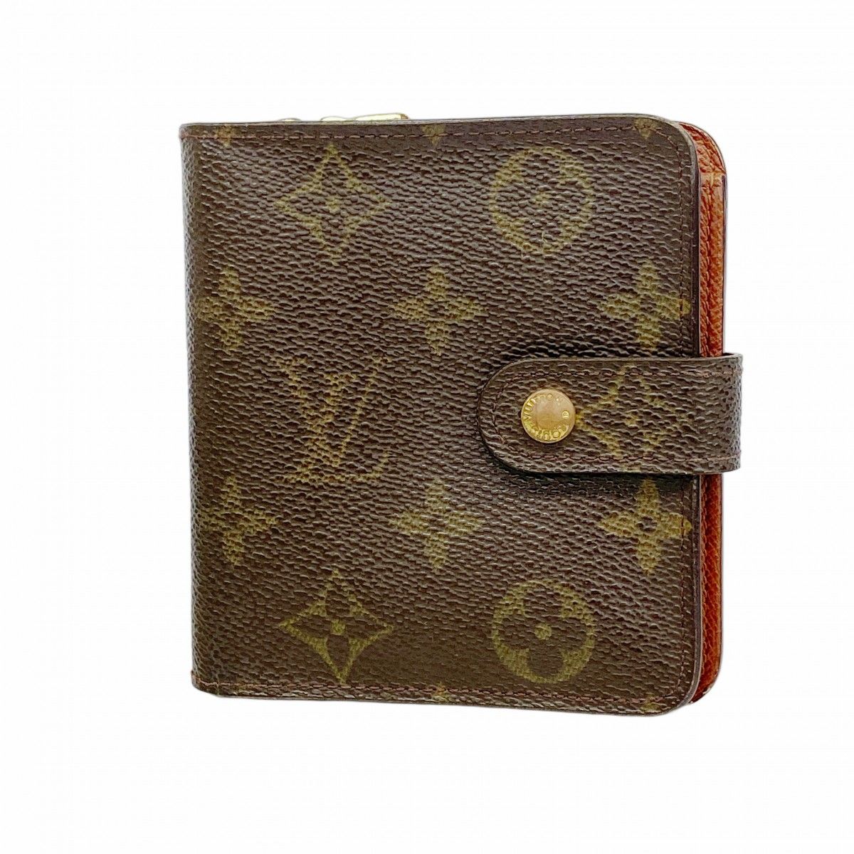 5ob0676 ルイヴィトン 財布 モノグラム コンパクトジップ M61667 ブラウン レディース