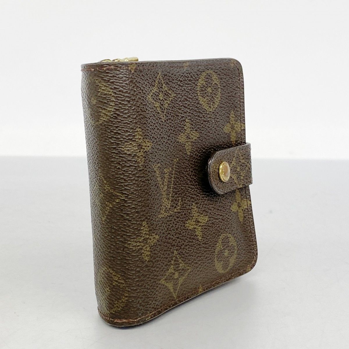 5 ob 0676 ルイヴィトン 財布 モノグラム コンパクトジップ M 61667 ブラウン レディース