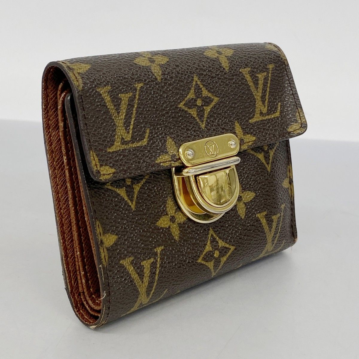 5 ob 0702 ルイヴィトン 三つ折り財布 モノグラム ポルトフォイユコアラ M 58013 ブラウン レディース