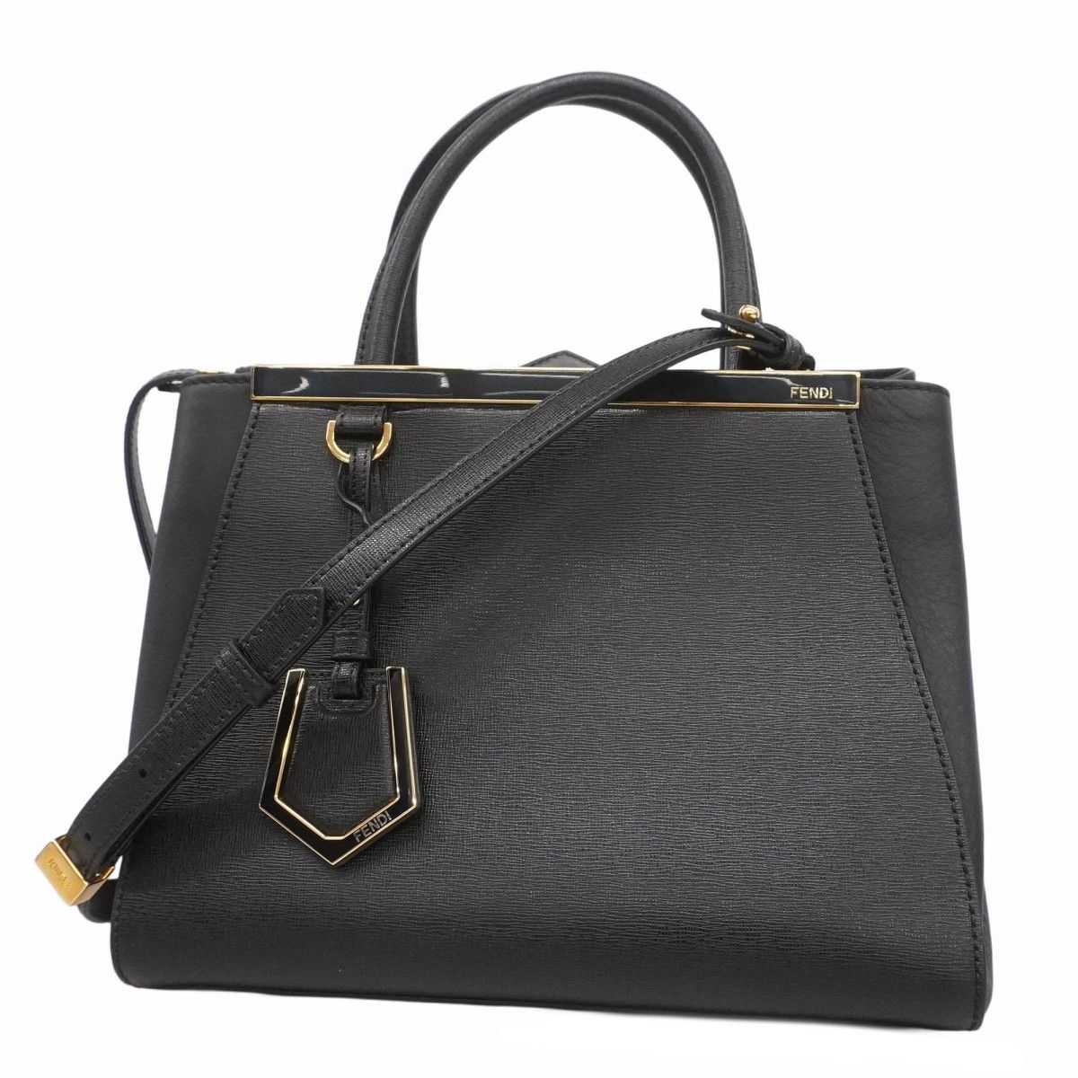 5ob0713 フェンディ ハンドバッグ プチ トゥージュール レザー ブラック ゴールド金具 2wayバッグ レディース