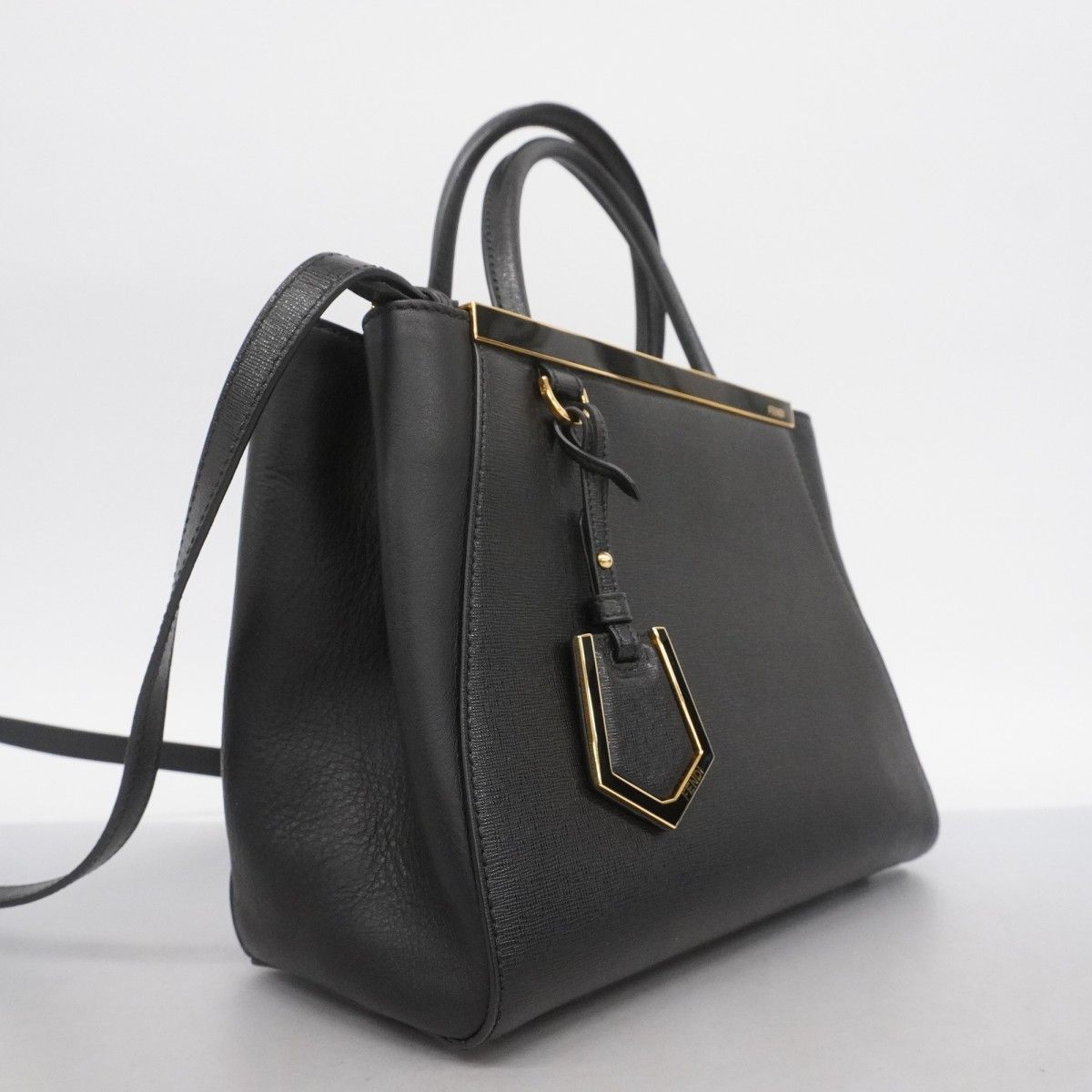 5ob0713 フェンディ ハンドバッグ プチ トゥージュール レザー ブラック ゴールド金具 2wayバッグ レディース