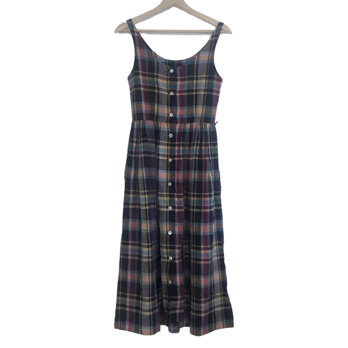 RalphLauren ラルフローレン ワンピース サイズ7 S レディース - 黒×ライトパープル×マルチ ノースリーブ ロング チェック柄