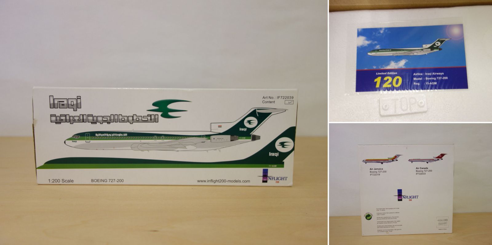 M 飛行機 航空機 旅客機 模型 イラク航空 Iraqi Airways ボーイング727-200 1 200スケール InFlight 200 YI-AGM 38888