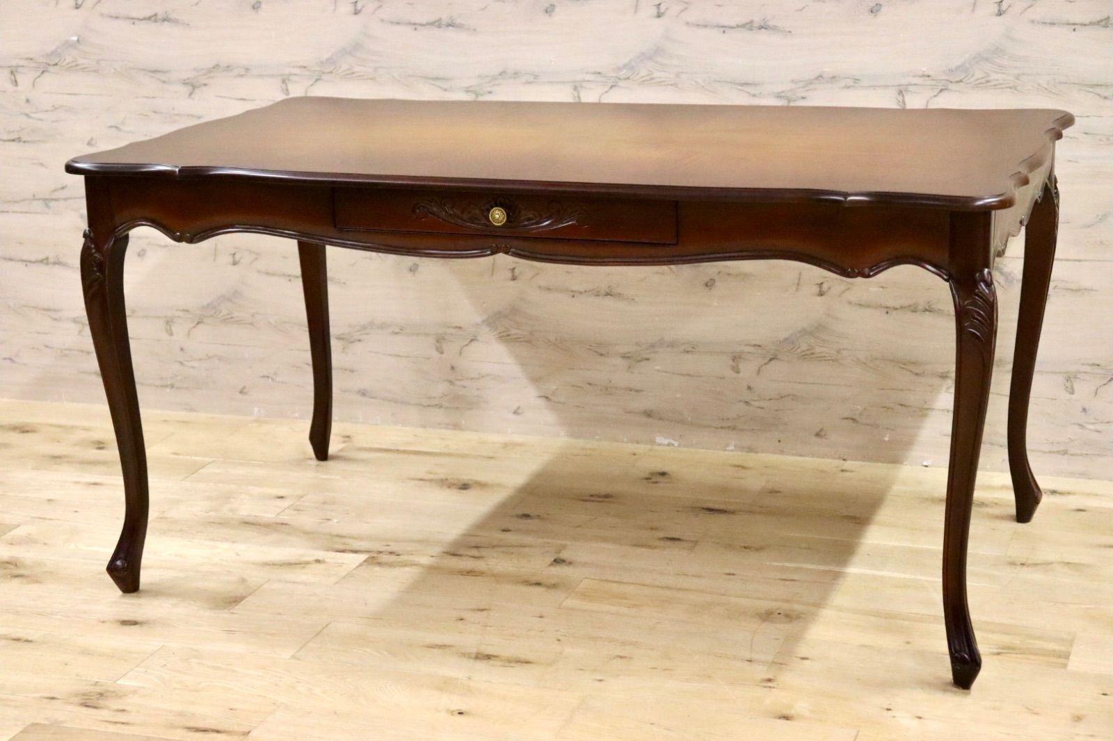 GMIH 303 アンティーク調 ダイニングテーブル 食卓テーブル 作業台 猫脚 彫刻 ヨーロピアン マホガニー クラシック