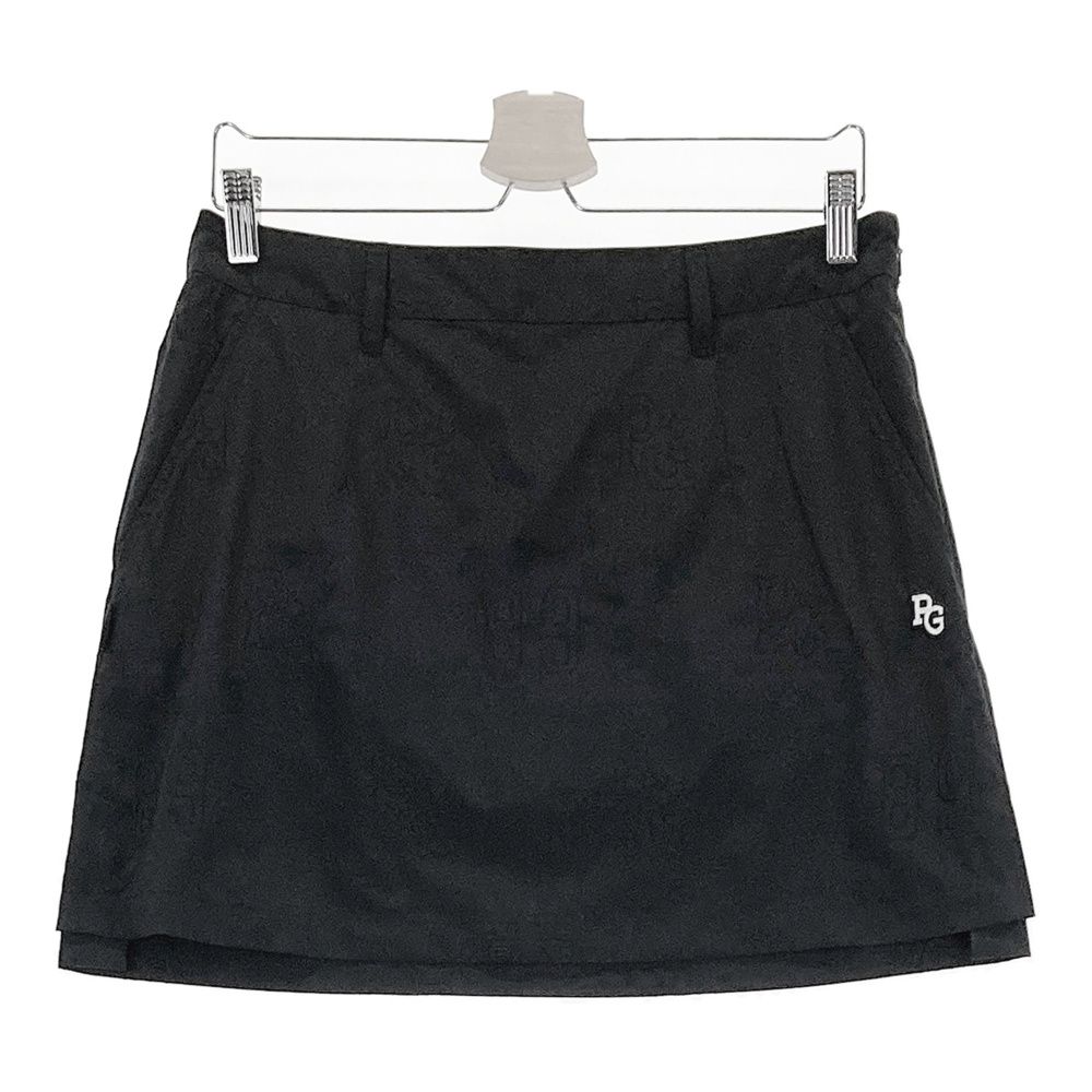 サイズ 2 PEARLY GATES パーリーゲイツ モデル ロゴ刺繍入りスカート ロゴ柄 ブラック系 240101543002 ゴルフウェア レディース ストスト
