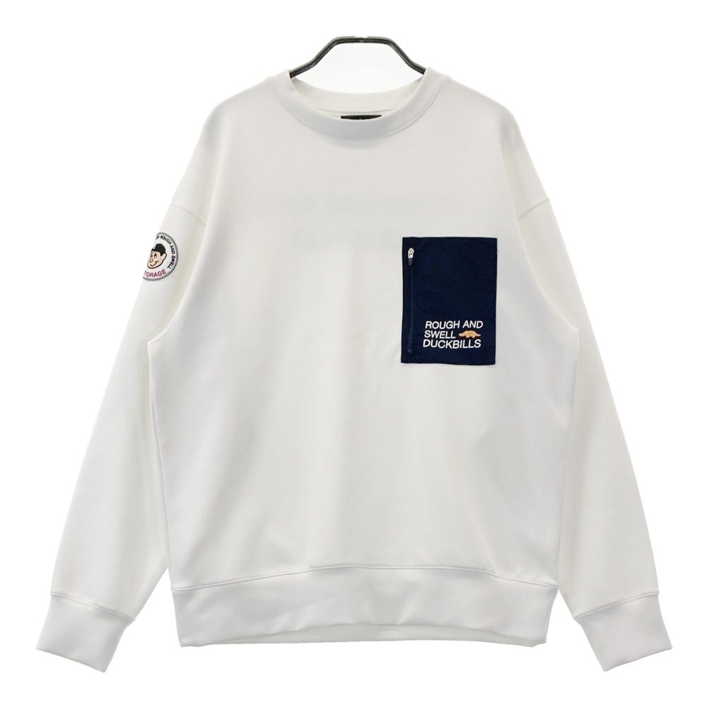 サイズ M ROUGH-SWELL ラフアンドスウェル モデル 長袖トレーナー ホワイト系 240101549005 ゴルフウェア メンズ ストスト