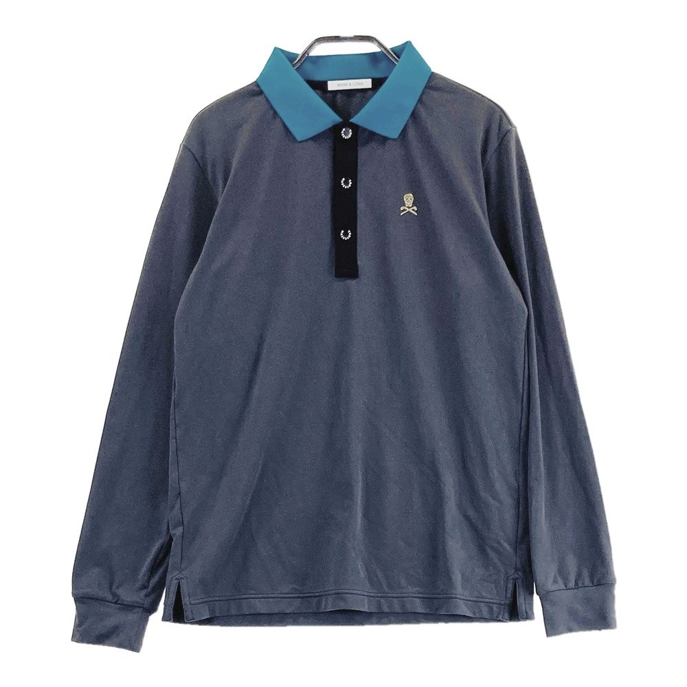 サイズ 44 MARK-LONA マークアンドロナ 長袖ポロシャツ 裏微起毛 グレー系 240101552593 ゴルフウェア メンズ ストスト