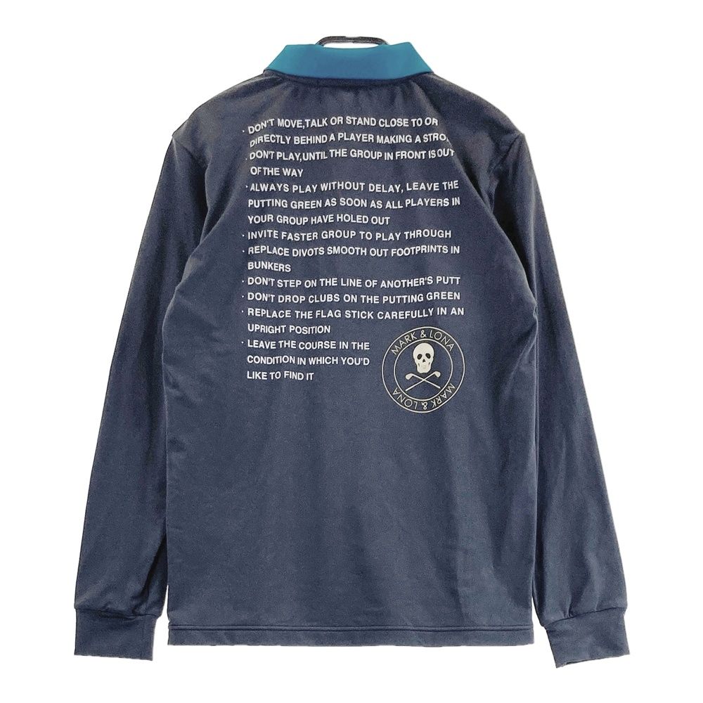 サイズ 44 MARK-LONA マークアンドロナ 長袖ポロシャツ 裏微起毛 グレー系 ゴルフウェア メンズ ストスト