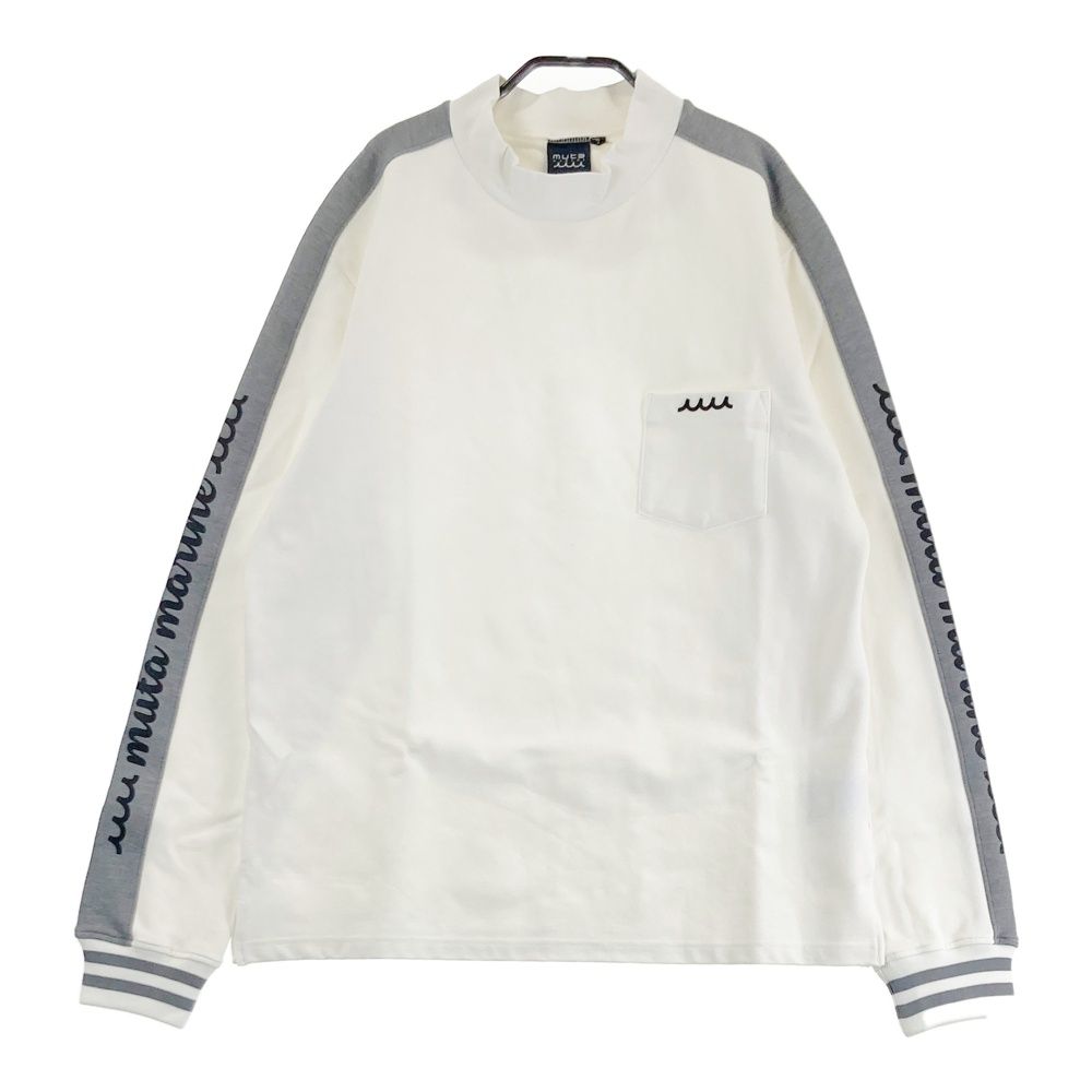 サイズ 7 MUTA MARINE ムータマリン ハイネック 長袖Tシャツ サイドライン ホワイト系 240101553532 ゴルフウェア メンズ ストスト