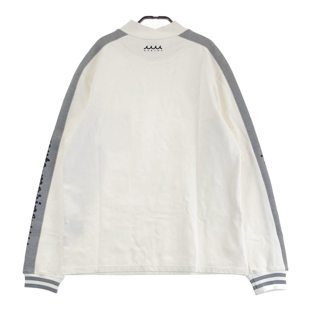サイズ 7 MUTA MARINE ムータマリン ハイネック 長袖Tシャツ サイドライン ホワイト系 ゴルフウェア メンズ ストスト