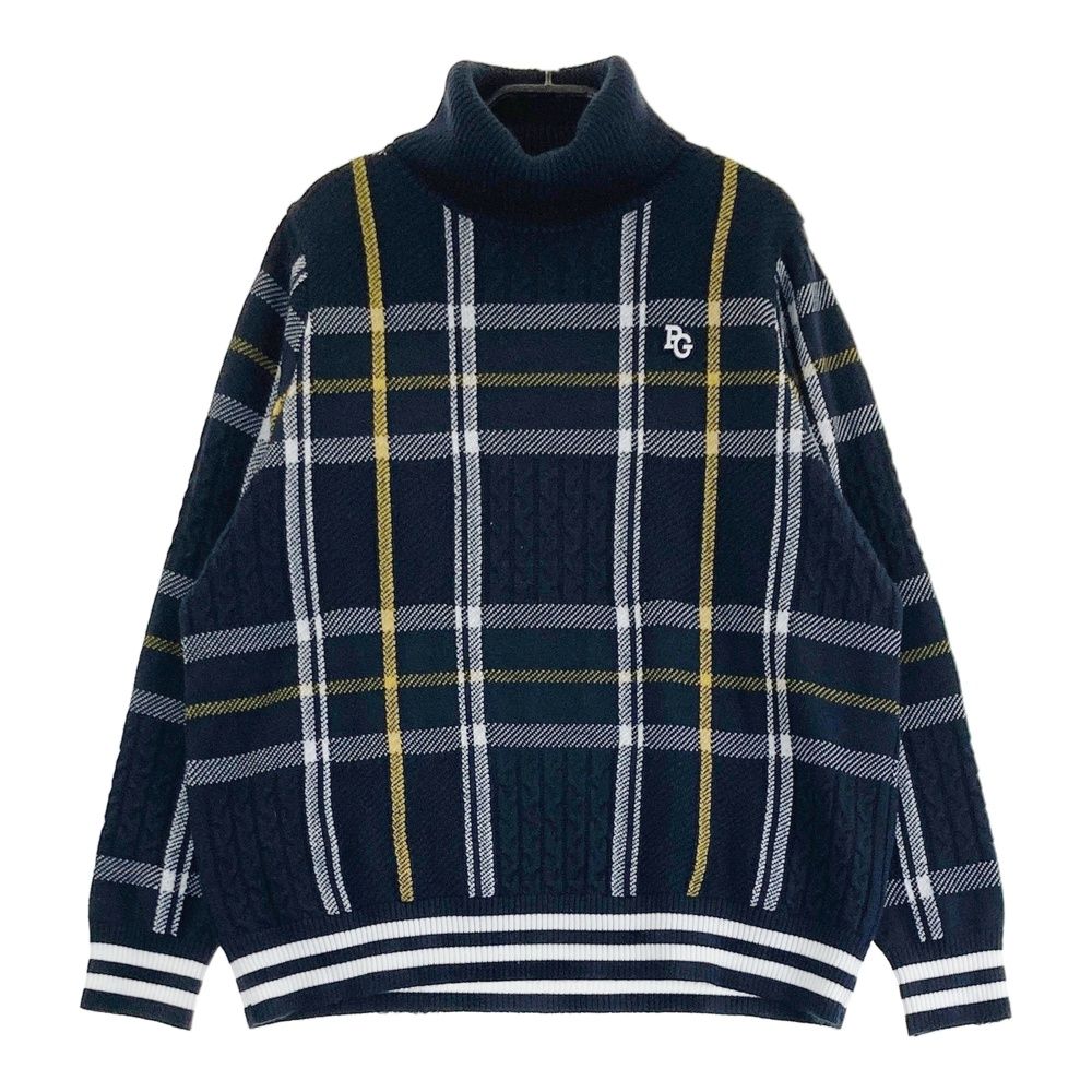 パーリーゲイツ ニット ハイネック タートルネック セーター 紺