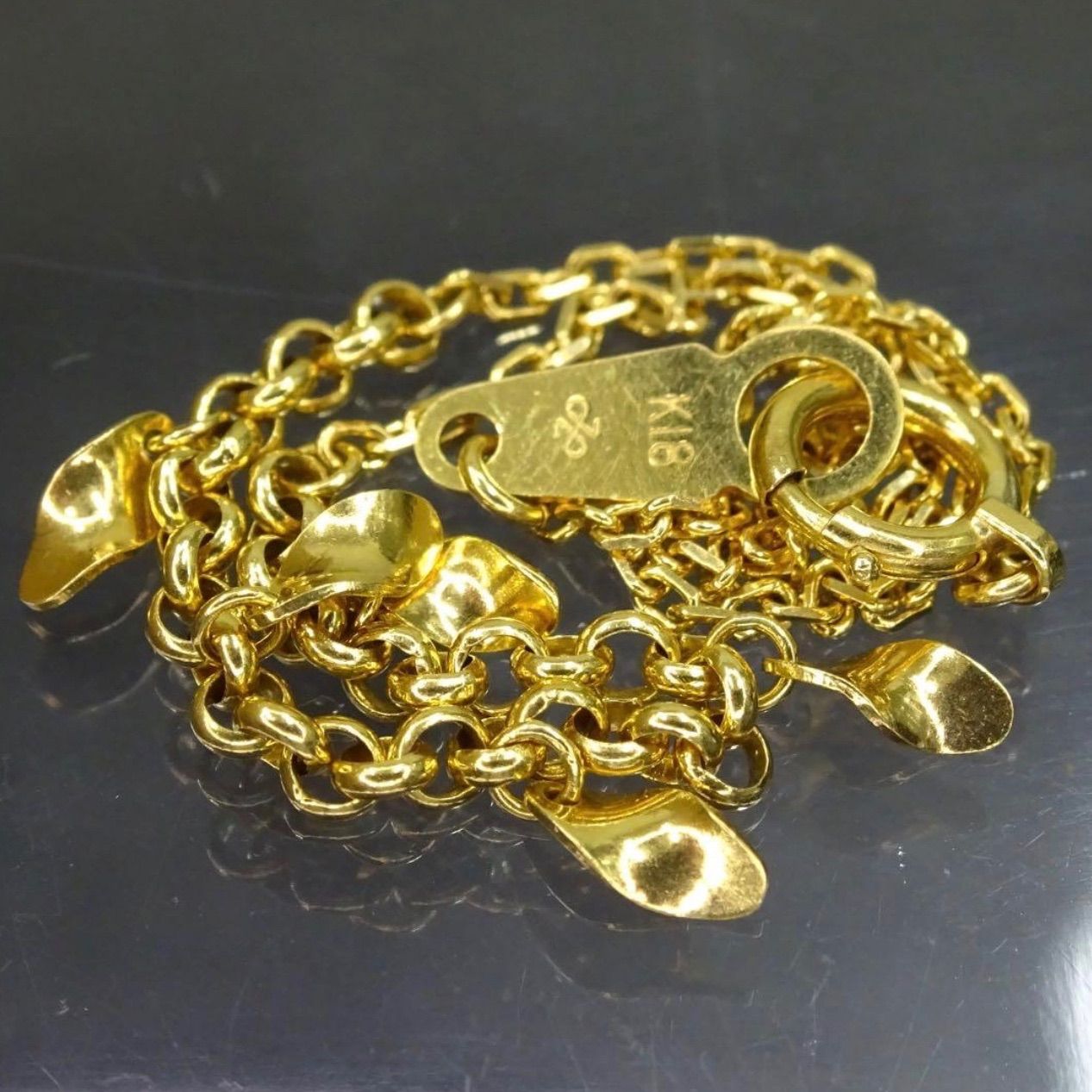 18金 K18 ゴールド 750 ジュエリーマキ デザイン ブレスレット18cm 18金 K18 ゴールド GOLD 750 ジュエリーマキ デザイン ブレスレット 約