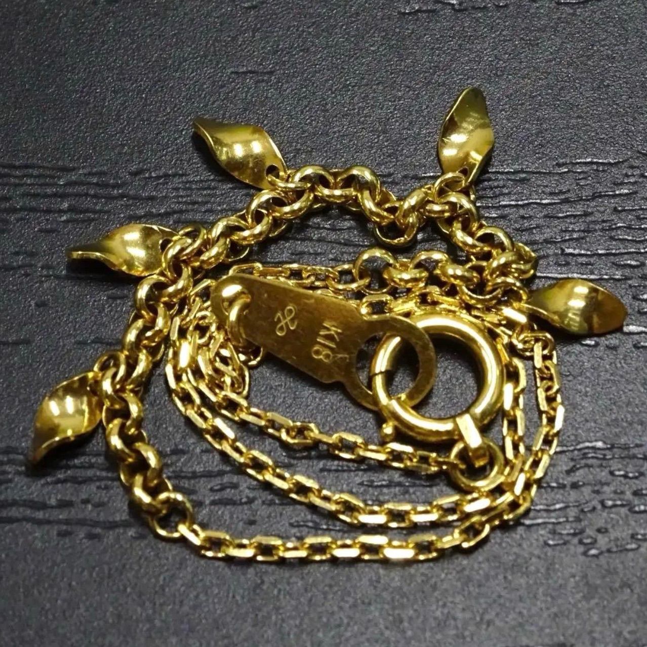 18金 K18 ゴールド 750 ジュエリーマキ デザイン ブレスレット18cm 18金 K18 ゴールド GOLD 750 ジュエリーマキ デザイン ブレスレット 約