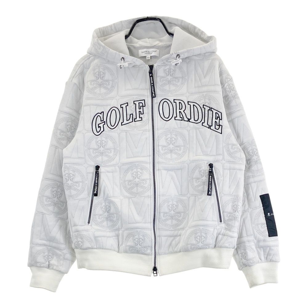 サイズ 46 MARK-LONA マークアンドロナ 長袖ジップジャケット 総柄 ホワイト系 240101554531 ゴルフウェア メンズ ストスト