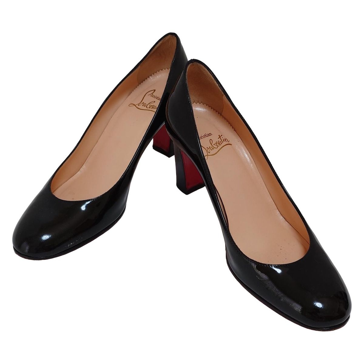 クリスチャンルブタン パンプス 36 1 2 レディース - 黒 アウトソール張替済 レザー
