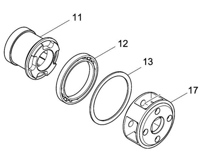 マキタ makita 充電式シャーレンチ WT310DZK 用 インナーサポートコンプリート ボールベアリングフラットワッシャ キャリア 4点セット