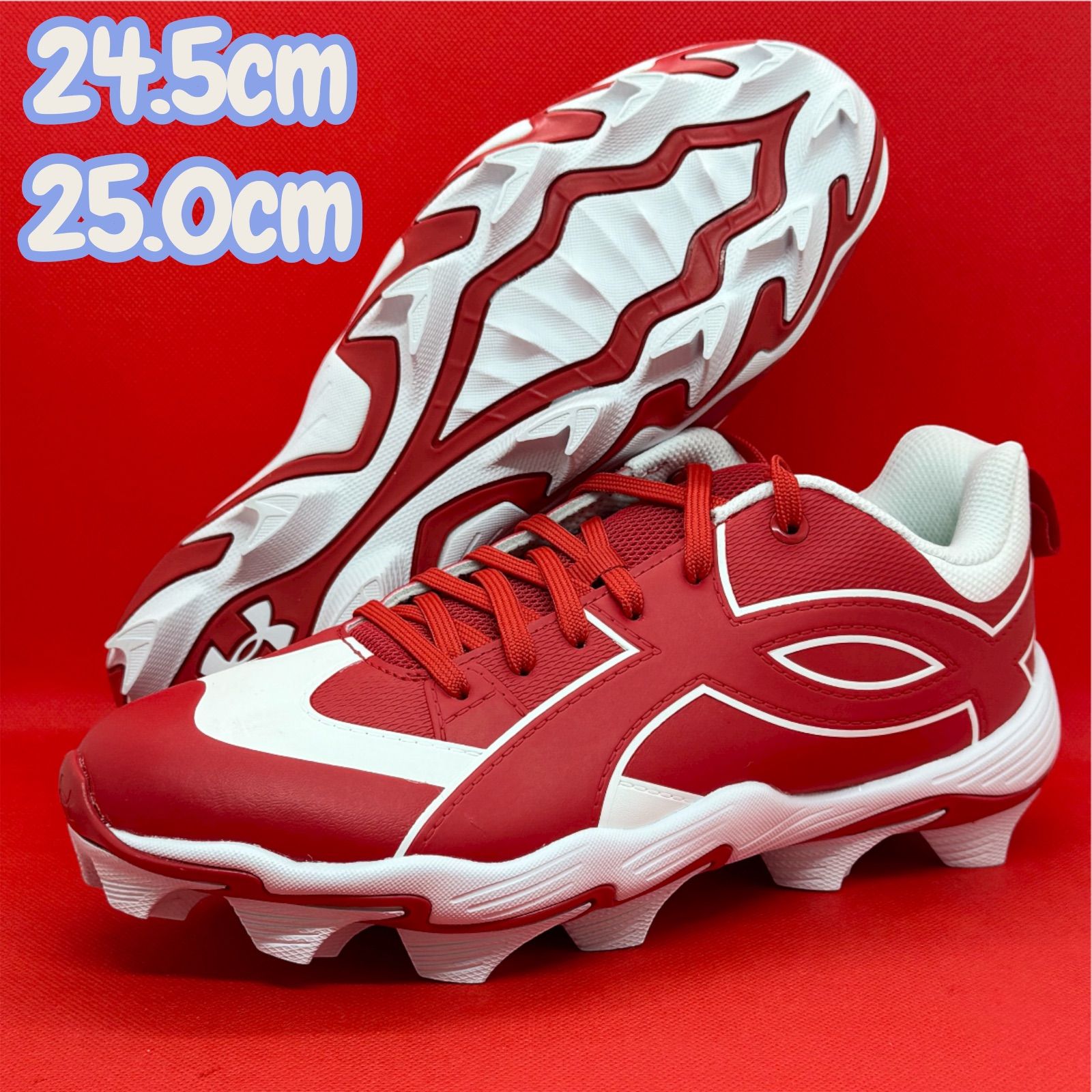 USアンダーアーマー 野球スパイク ポイントスパイク レッド