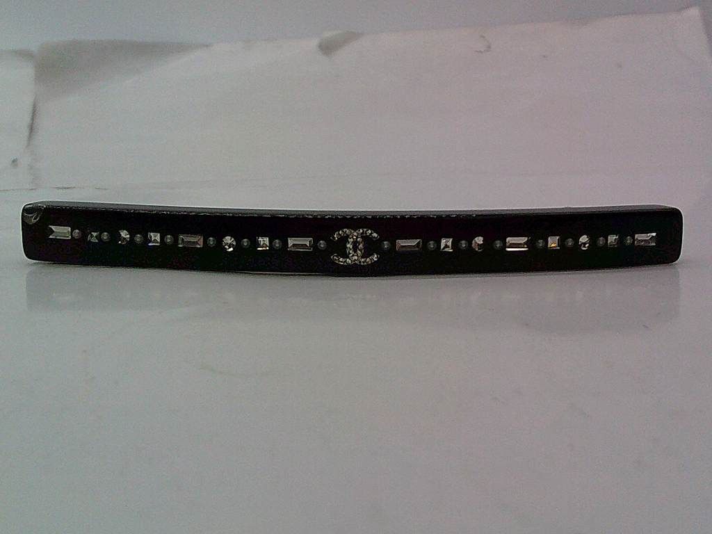 BKN2 シャネル CHANELバレッタ ライトストーン ヘア ブラック