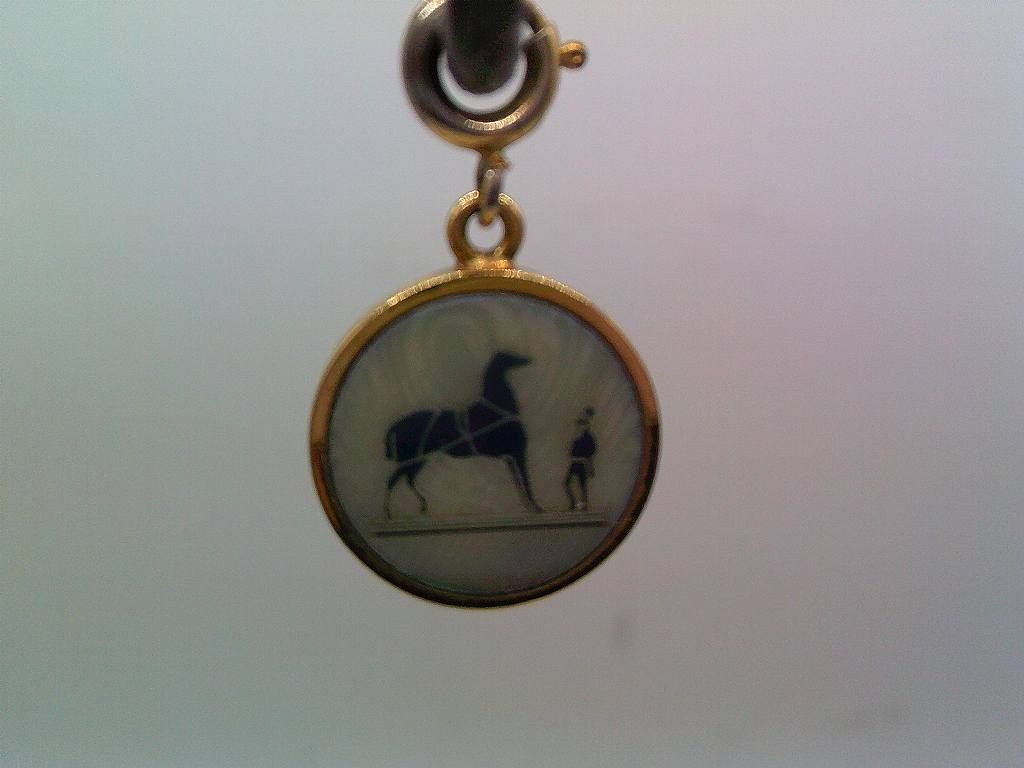 BKN1☆エルメス/Hermès コロゾ ロゴ ゴールド ネックレストップ