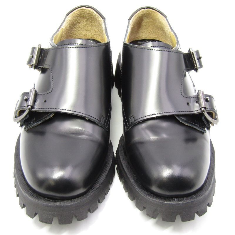 デルモナコ 24 cm ダブルモンクストラップ CRA-04 Double monk ガラスレザー ウィメンズ レディース ブラック 黒